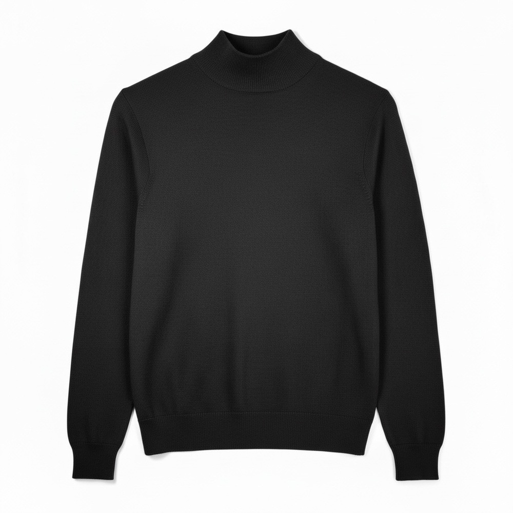 4/$20 Talbots Petites 100% Silk Black Mock Neck Back Button Sweater Vintage PS - Picture 2 of 5